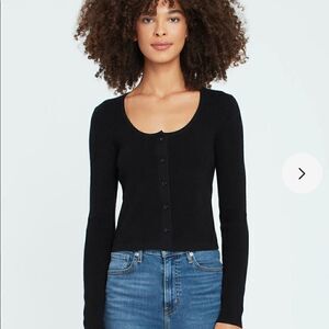 Billie the Label Sheryl Scoop Neck Stretch Black Sweater Womens Size Large